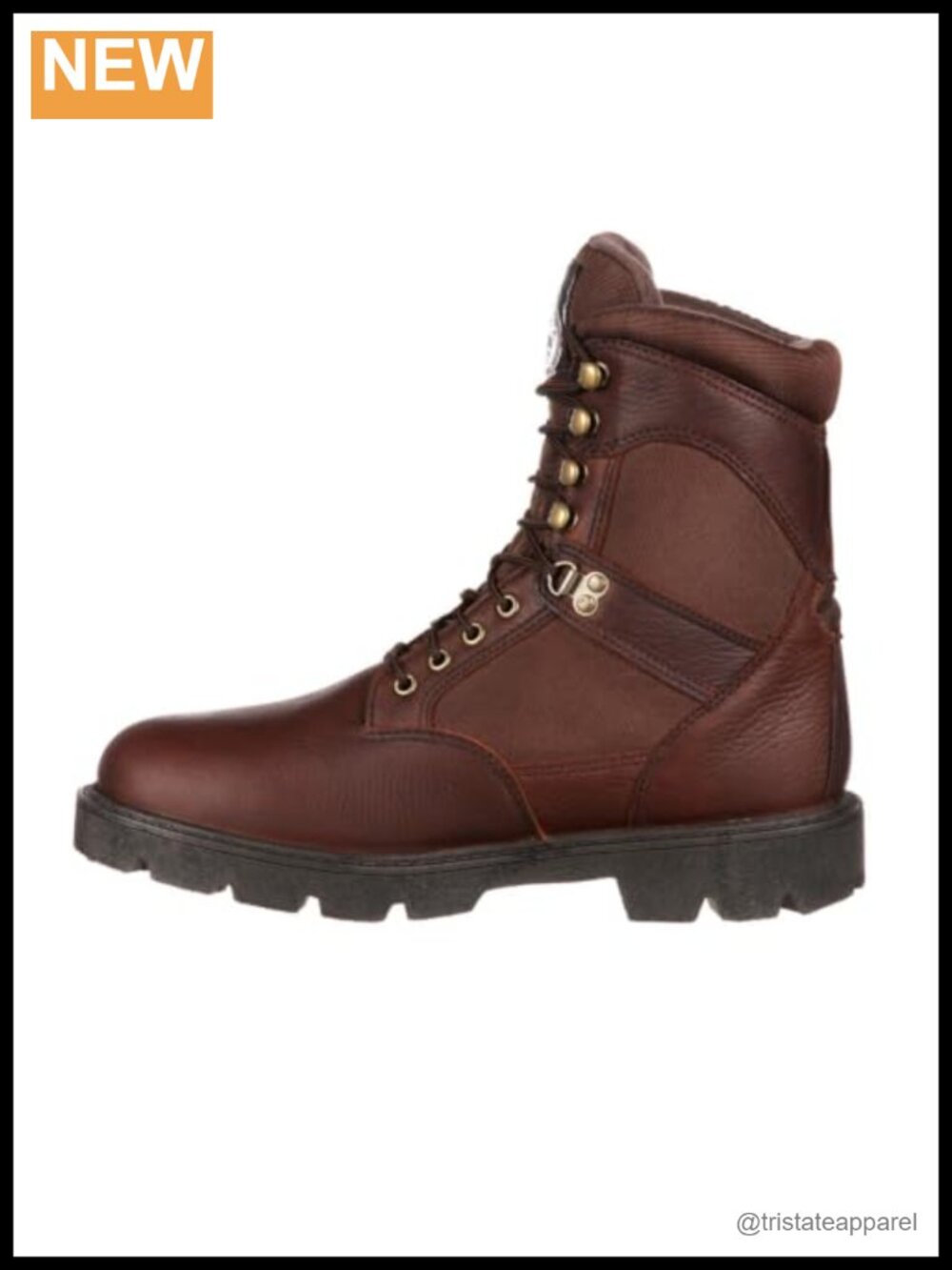 Georgia Homeland 8" Leather Work Boot Soft-Toe Roper Heel
